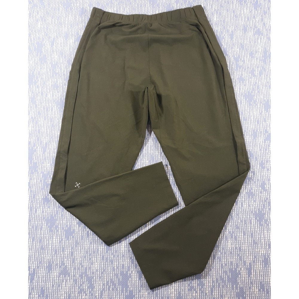 Lululemon Joggers Pants Mens Medium Green Snap Off Elastic Waist Reflective